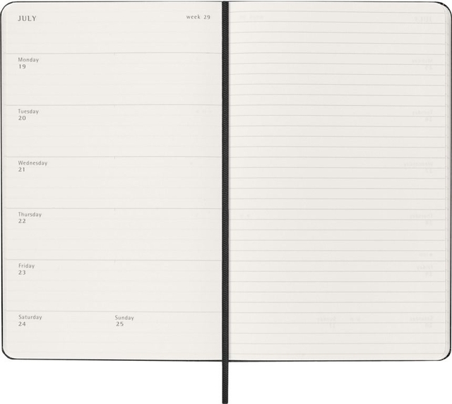 Agenda 2027 Moleskine 18M Planner Weekly 7dagen/1pagina large hc black