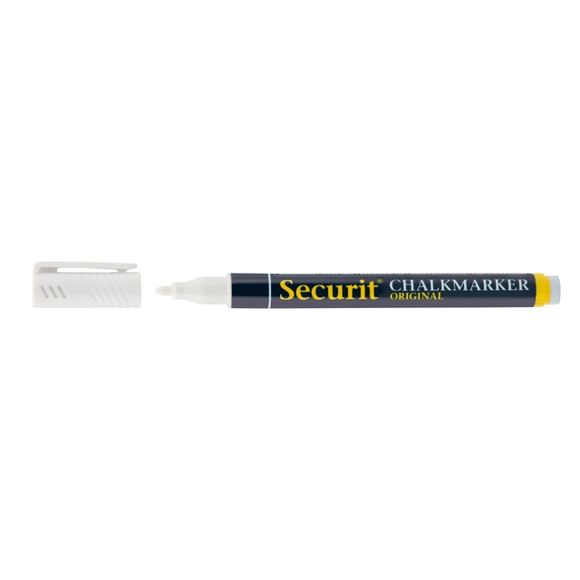 Krijtstift Securit SMA-100 rond 1-2mm wit/blauw/groen/rood blister à 4 stuks