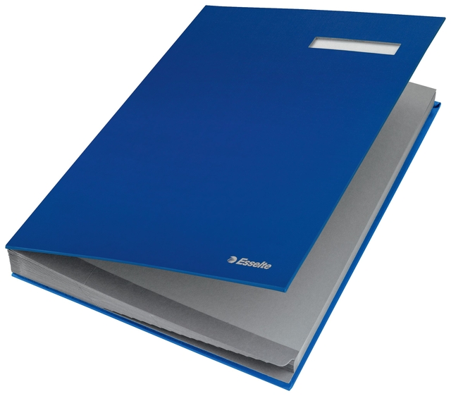 Vloeiboek Esselte karton 20 tabbladen blauw