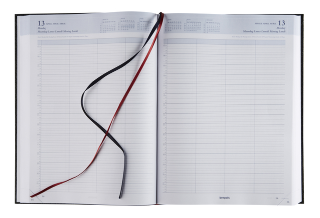 Agenda 2027 Brepols Bremax Santex A4 1dag/2pag 8 kolommen bordeaux