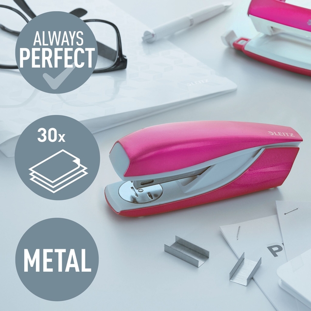 Nietmachine Leitz NeXXt Wow metaal 30 vel roze