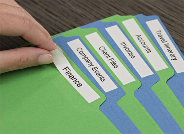 Labeltape Dymo LabelManager D1 polyester 12mm zwart op wit 10 stuks