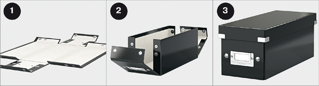DVD-opbergdoos Leitz Click & Store WOW  gerecycled karton 206x147x352mm zwart