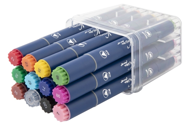 Alcoholmarkers Nassau Arts duopunt set à 12 kleuren