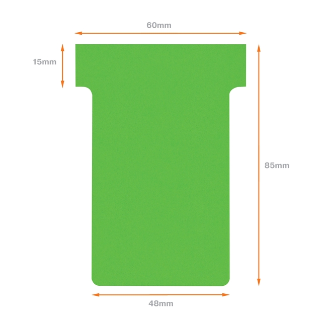 T-kaart Nobo nr.2 48mm groen 100 stuks