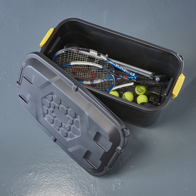 Opbergbox Bankers Box 75L met wielen robuust zwart