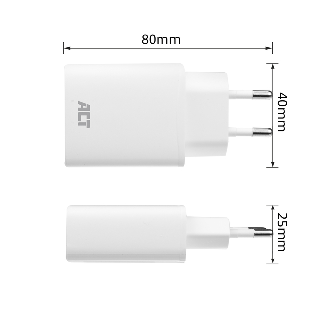 Oplader ACT USB-C 1-poort 20W Power Delivery