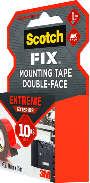 Plakband Scotch Extreme Exterior 19mm x 1,5m dubbelzijdig
