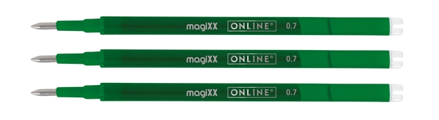 Gelschrijvervulling Online Magixx medium groen blister à 3 stuks