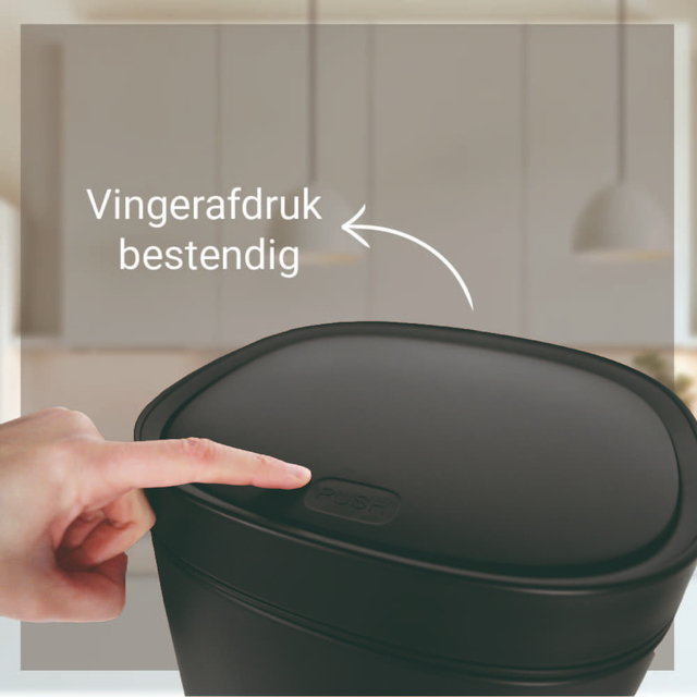 Afvalbak Desq Touch 30 liter RVS zwart