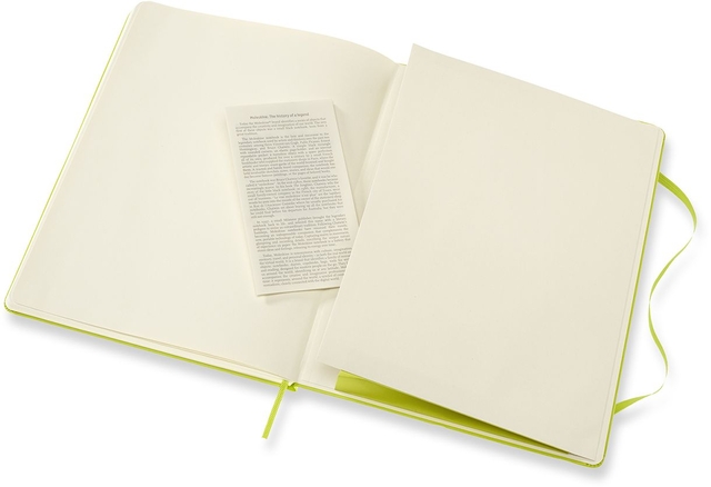 Notitieboek Moleskine XL 190x250mm blanco hard cover lemon green