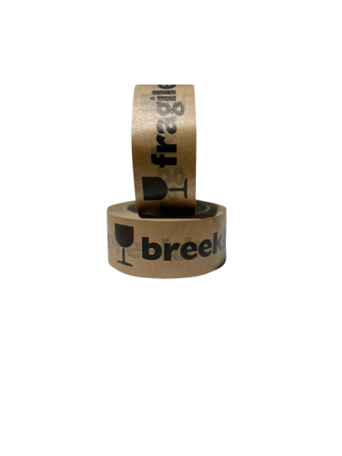 Waarschuwingstape IEZZY 50mmx50m 80% gerecycled papier bruin zwart