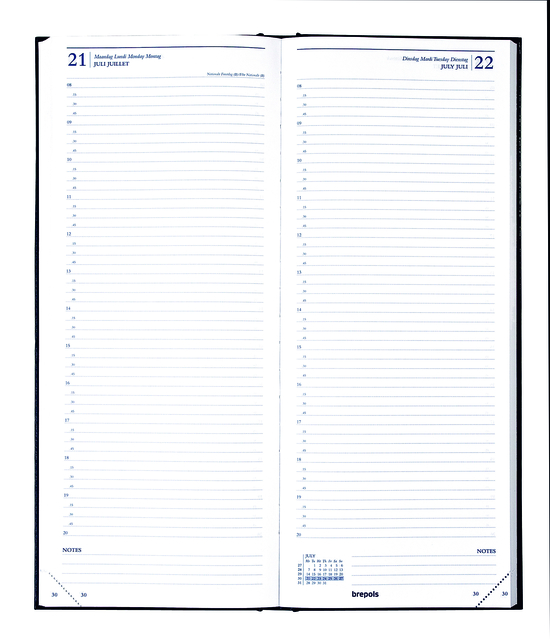 Agenda 2027 Brepols Saturnus Lima 1dag/1pagina blauw