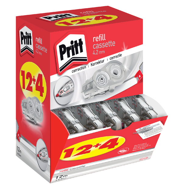 Correctietapevulling Pritt navul cassette Flex 4.2mmx12m promopack à 12+4 gratis
