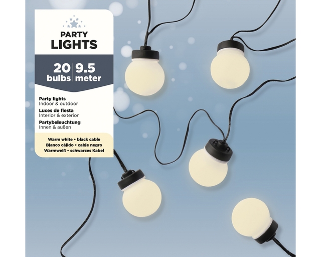 Partylight Lumineo led outdoor 20 bollen 950cm warm wit