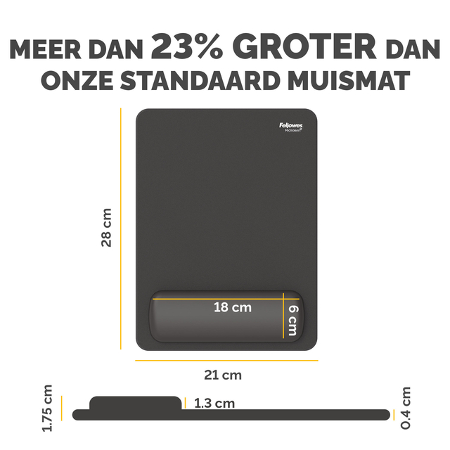 Muismat met polssteun Fellowes Breyta XL zwart