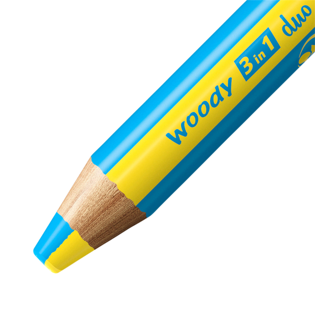 Kleurpotloden STABILO 882 woody 3 in 1 duo inclusief puntenslijper assorti etui 10 à stuks