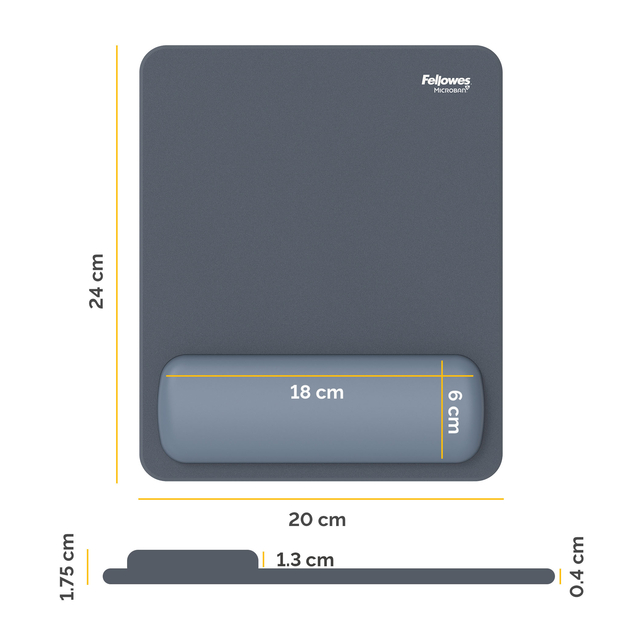 Muismat met polssteun Fellowes Breyta blauw
