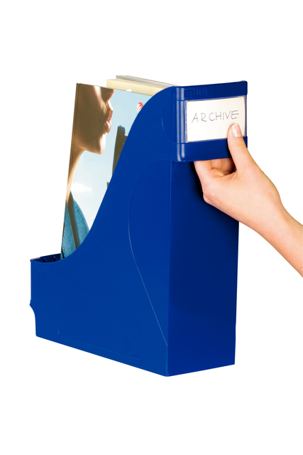 Tijdschriftencassette Leitz extra breed blauw