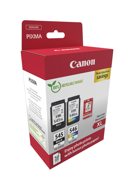 Inktcartridge Canon PG-545XL +  CL-546XL zwart + kleur