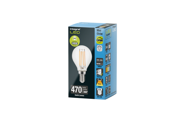 Ledlamp Integral E14 2700K warm wit 3.4W 470lumen