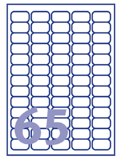 Etiket Avery J8651-25 38.1x21.2mm wit 1625 stuks