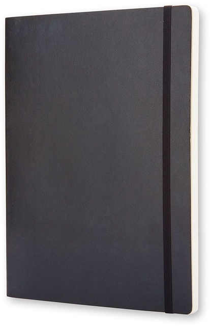 Notitieboek Moleskine XL 190x250mm blanco soft cover zwart