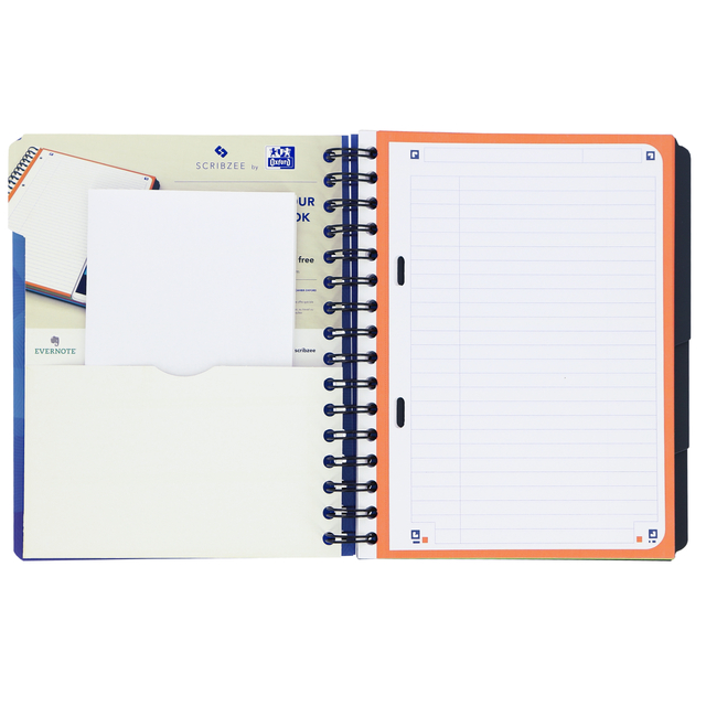 Projectboek Oxford School A5+ lijn 6-gaats 240 pagina's 80gr blauw
