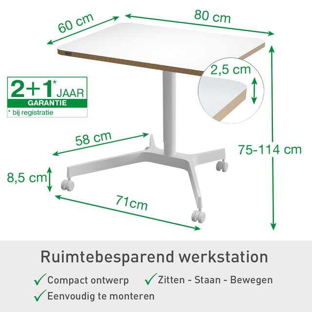 Ergo Mobiele thuiswerkplek set Leitz pakket 1