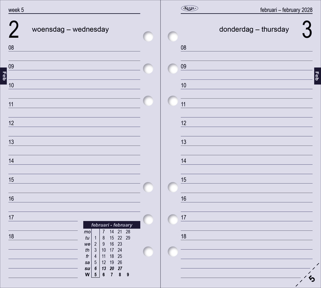 Agendavulling 2027 Kalpa Personal 1dag/1pagina