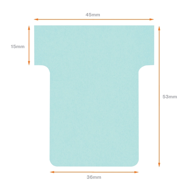 T-kaart Nobo nr 1.5 36mm blauw 100 stuks