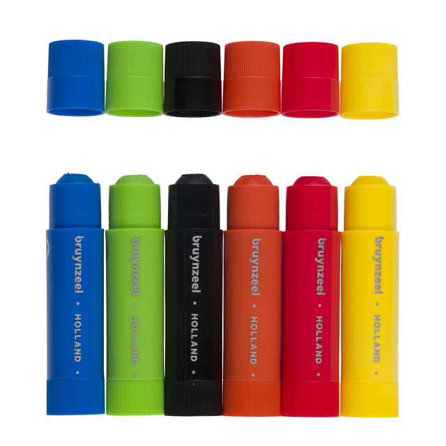 Verfstiften Bruynzeel Kids set à 6 basiskleuren