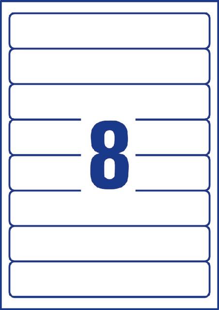 Rugetiket Avery smal 34x192mm zelfklevend wit