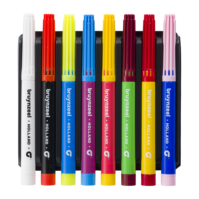 Viltstift Bruynzeel Kids Magic set à 8 kleuren