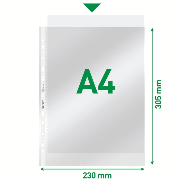Showtas Leitz Premium standaard copy safe 0.08mm PP A4 transparant 100 stuks