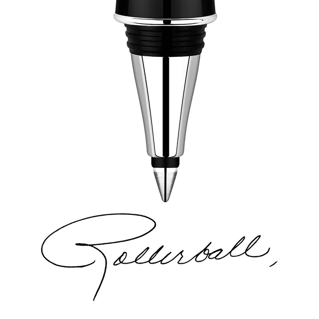 Rollerpenvulling Parker Quink medium zwart blister à 2 stuks