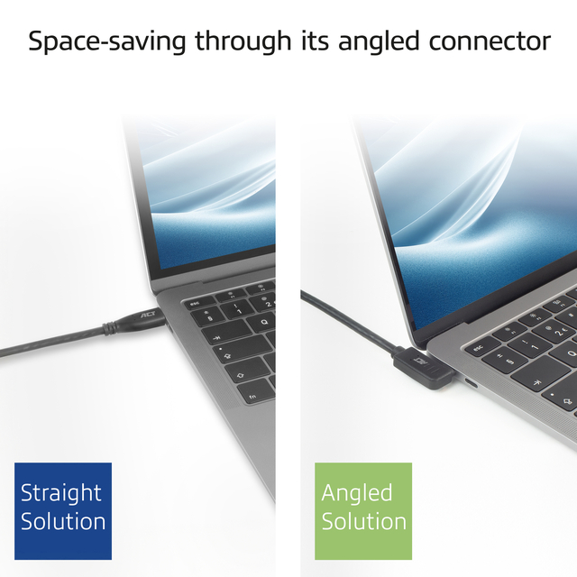 Kabel ACT USB-C hoek links/rechts USB-C hoek boven/beneden 10Gbps 1m