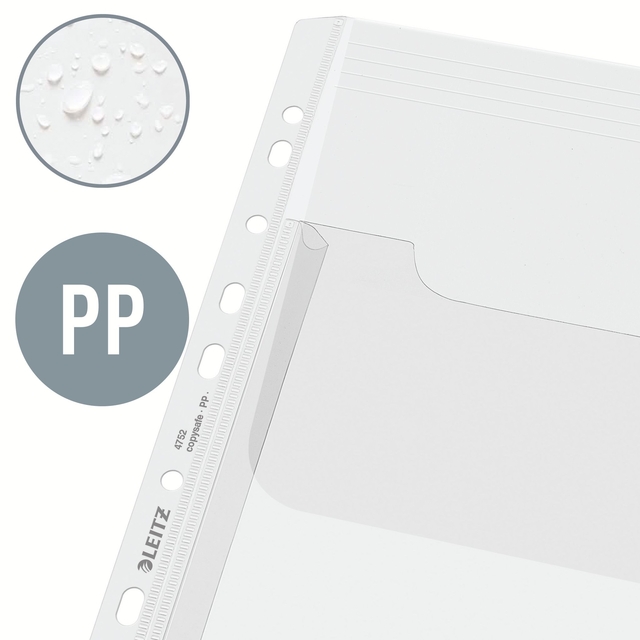 Harmonica showtas Leitz Premium met bovenklep copy safe PP A4  glashelder 5 stuks