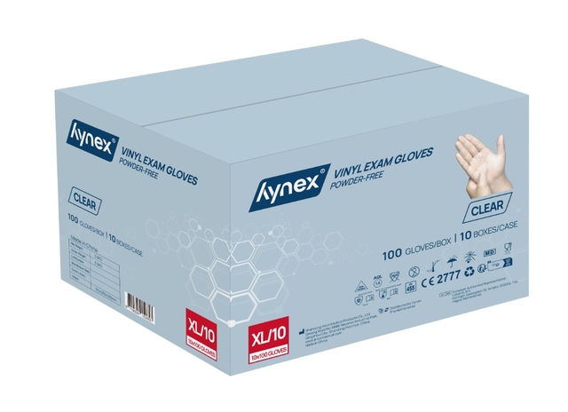 Handschoen Hynex vinyl XL transparant 4.5gr 100 stuks