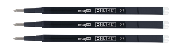 Gelschrijvervulling Online Magixx medium zwart blister à 3 stuks