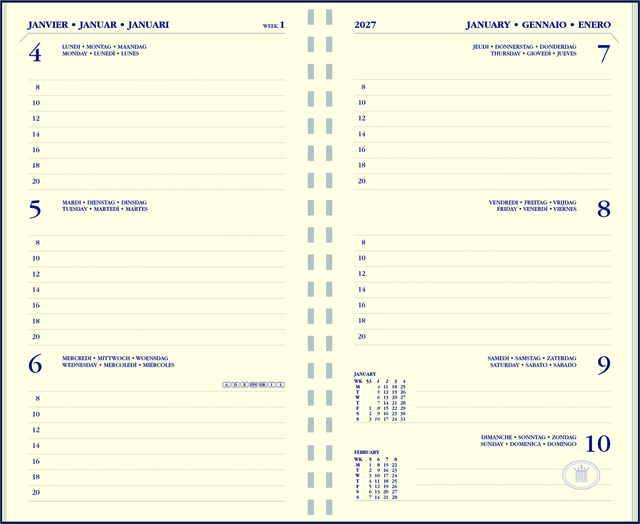 Agendavulling 2027 Ryam Memoplan 7 7dagen/2pagina's