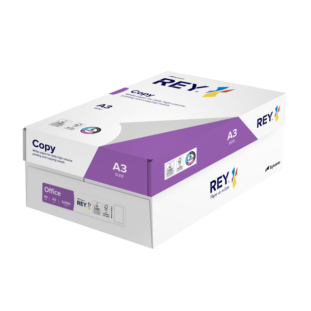 Kopieerpapier Rey Copy A3 80gr wit 500 vel