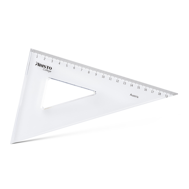 Driehoek Aristo 23620 200mm 30/60graden transparant