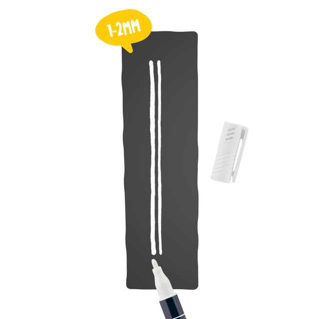 Krijtstift Securit SMA-100 rond 1-2mm wit/blauw/groen/rood blister à 4 stuks