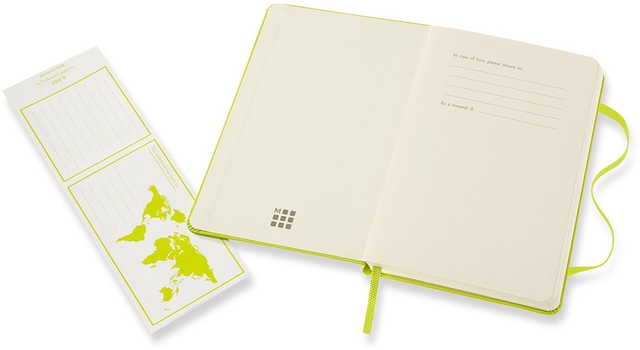 Notitieboek Moleskine pocket 90x140mm lijn hard cover lemon green