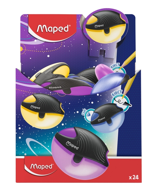 Puntenslijper Maped Galactic 1gaats display á 24 stuks assorti