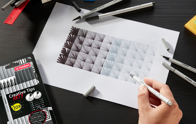 Creative Tips STABILO Arty assorti tips zwart blister à 5 stuks