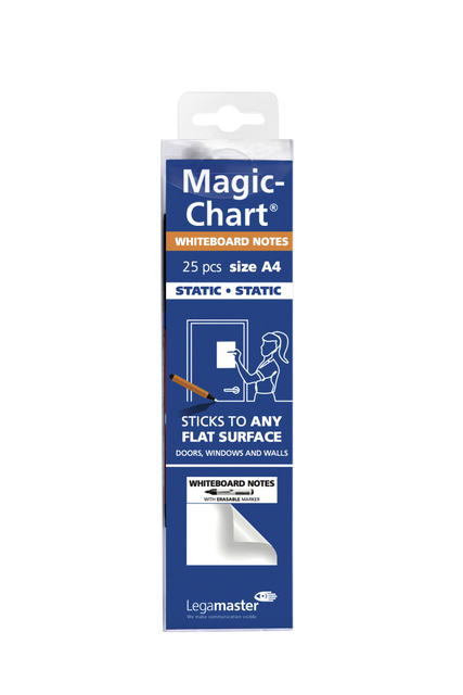 Magic-chart notes Legamaster whiteboard 20x30cm wit 25 vel