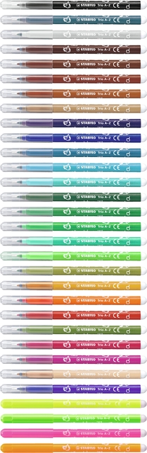 Viltstift STABILO Trio A-Z 378/30 assorti etui à 30 stuks