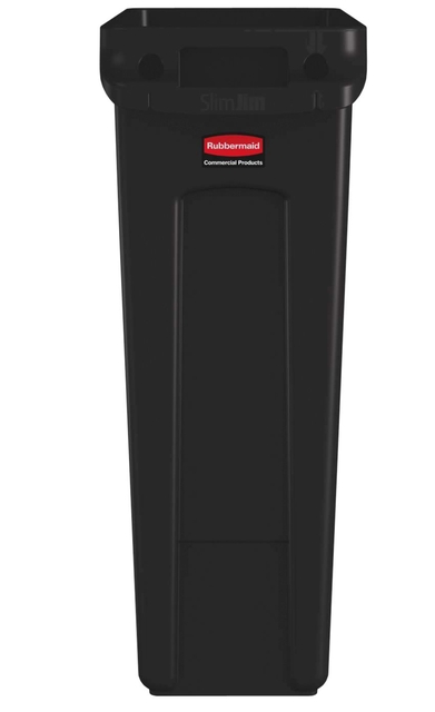 Afvalbak Rubbermaid Slim Jim Vented met luchtsleuven 87 liter bruin